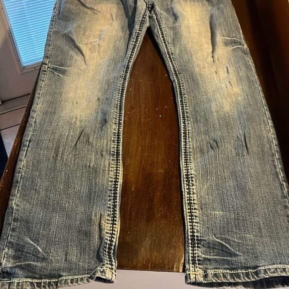 Rock Revival Stellan Straight Embellished Embroidered Western Jeans 40